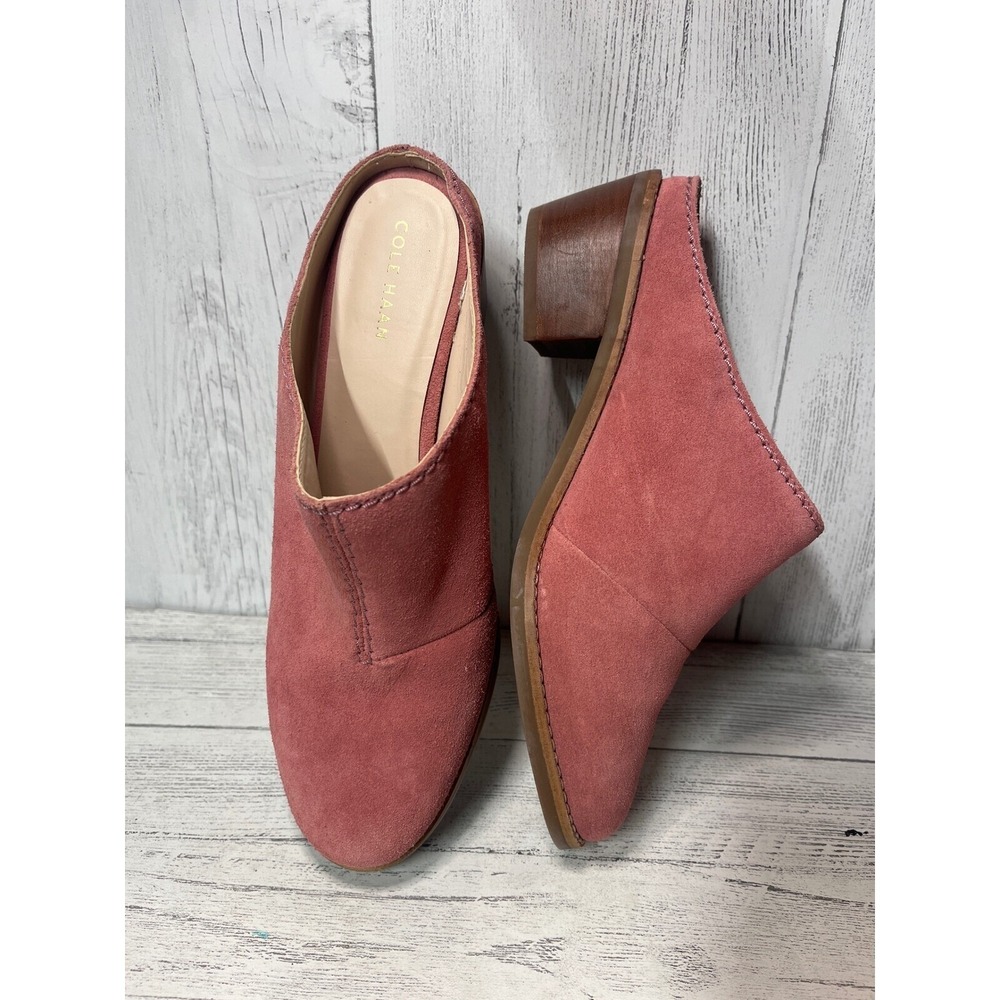 Cole‎ Haan Pink Suede Mules SZ 8